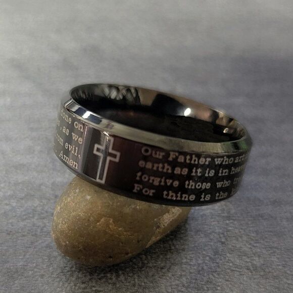 Christian Cross and Lord's Prayer Ring - Picture 3 of 4